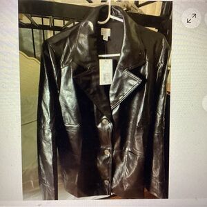Faux Leather Jacket (1X)